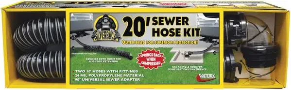 Valterra D04-0675 Silverback RV Camper Sewer Hose Kit 20ft Long