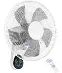 Mirdred Wall Mount Fan, 16 inch 5 Blades 5 Speeds Wall Fan with Remote Control, 90 Degree 8 Hour Timer Oscillating Fan for Bedroom Home Kitchen Gym