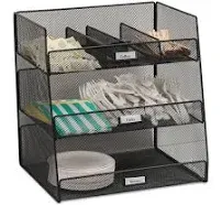 Safco Onyx Breakroom Organizers 3 Compartments,14.63 X 11.75 X 15