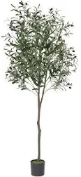 VIAGDO Artificial Olive Tree 6ft Tall Fake Potted Silk with Green 