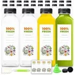 The Buyer Choice 24pcs 16oz Plastic Bottles with caps bulk – Clear Reusable Juice Bottles with caps for smoothies, Disposable Empty bottles for drinks, Juice containers with lids for fridge