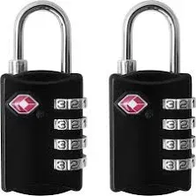 TSA Luggage Locks (2 Pack) - 4 Digit Combination Steel Padlocks - Approved Tr...