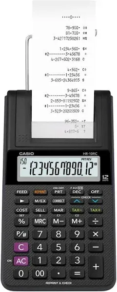 Casio HR-10RC Handheld Portable Printing Calculator