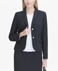 Calvin Klein Womens Notch Collar Suit Separate Two-Button Blazer