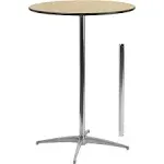 Flash Furniture 30'' Round Wood Cocktail Table with and 42'' Columns