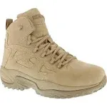 REEBOK DESERT TAN 6&#034; STEALTH BOOT SIDE ZIP COMP TOE BOOTS RB8694 - ALL SIZES