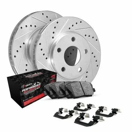 R1 Concepts Front Rear Brakes and Rotors Kit |Front Rear Brake Pads| Brake Rotors and Pads| Ceramic Brake Pads and Rotors |Hardware Kit|fits 2001-2006 Hyundai Santa Fe