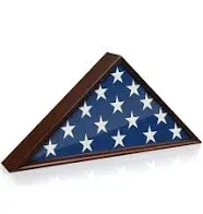 Flag Case for American Veteran Burial Flag Military Flag Display Case Funeral Flag Solid Wood Flag Shadow Boxes to Fit a Folded 5'x9.5' American Flag with Polished Plexiglass by ILOT