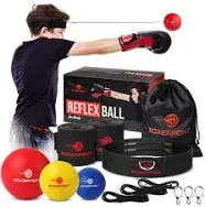 Boxing Reflex Ball for Adults and Kids - React Reflex Balls on String with He...