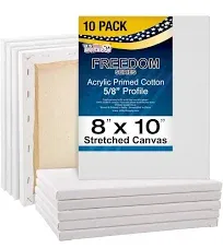 U.S. Art Supply 8 x 10 inch Stretched Canvas 10-Pack Painting Oil Acrylic 