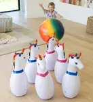 Hearthsong Giant Inflatable Unicorn Bowling