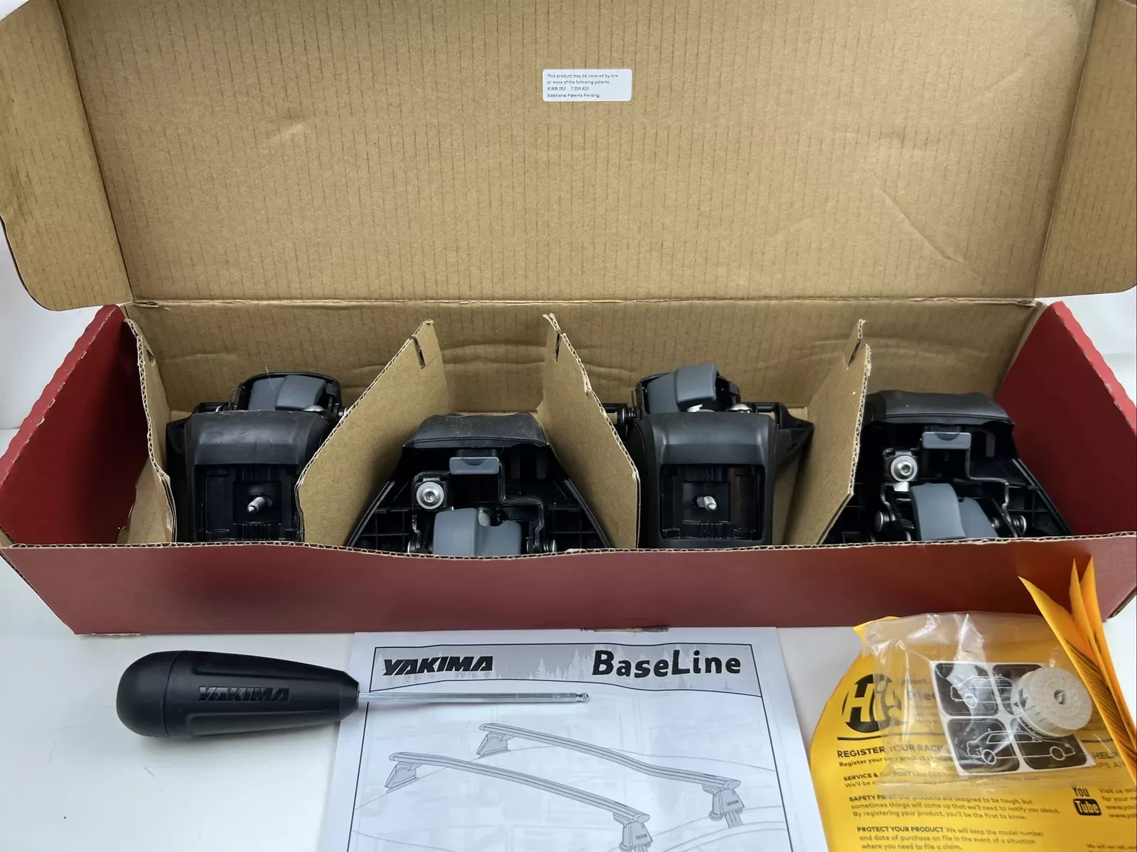 Yakima BaseLine Towers- (X4) + Tool, Manual - Missing Covers