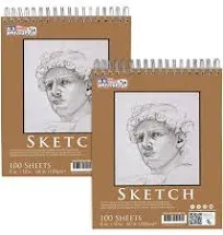 U.S. Art Supply 8" x 10" Premium Spiral Bound Sketch Pad