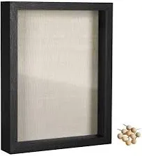 Shadow Box Frame, 8x10 Black Box Frame Display Case with Top Slot and Stick Pins