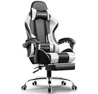 Gaming Chair Computer Chair with Footrest and Lumbar Support for Office or Gaming, Red