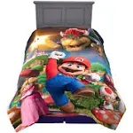 Franco The Super Mario Bros. Movie Kids Bedding Super Soft Microfiber Reversible Comforter, Twin/Full Size 72" x 86", (100% Official Licensed Product)