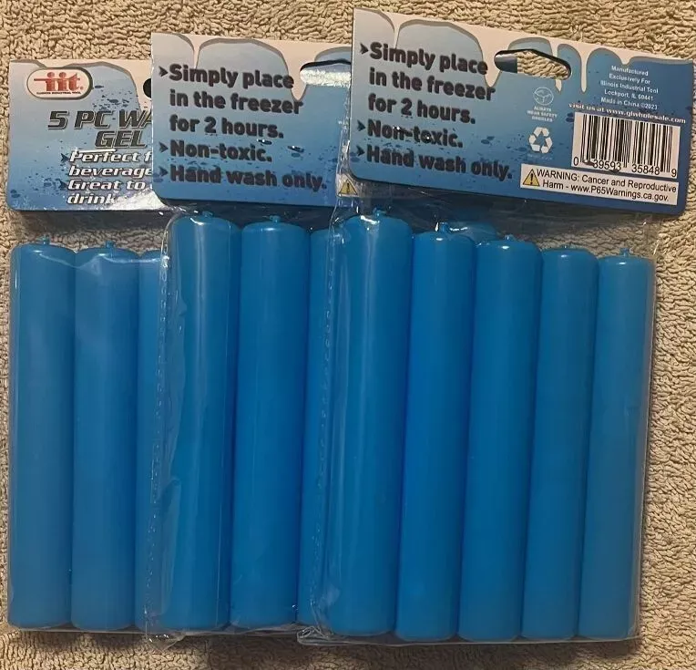 3X Ice Cube Sticks 5 Reusable Freezable Water Bottle Cooling Rods 5 Sticks a pak