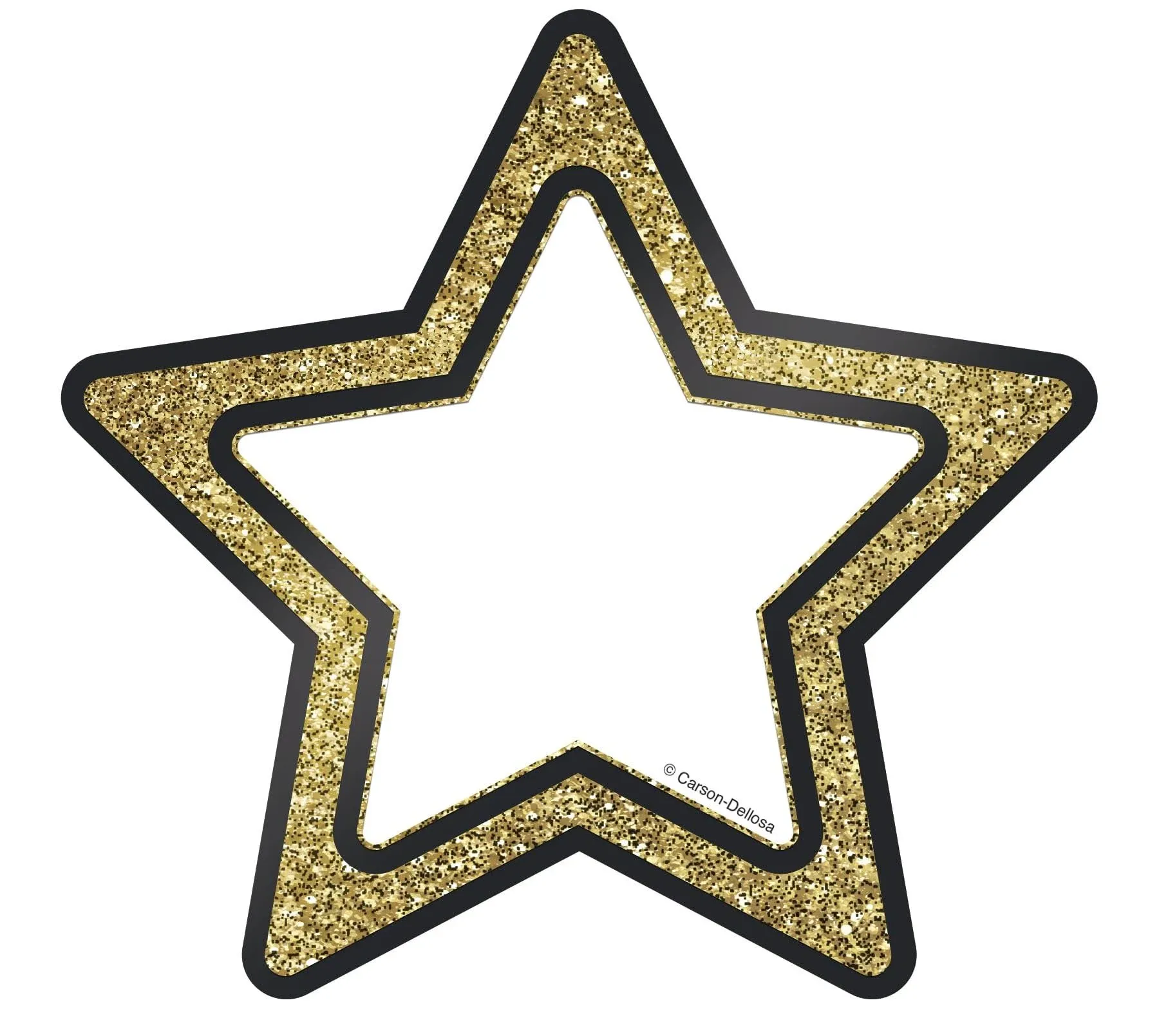 Carson Dellosa – Gold Glitter Stars Colorful Cut-Outs, Classroom Décor, 36 Pieces