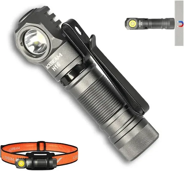 New AceBeam H16 Black USB Charge 650 Lumens LED Headlight Headlamp