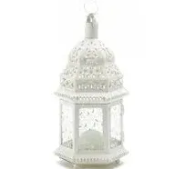 Malibu Creations White Moroccan Candle Lantern