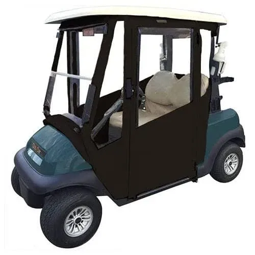 DOORWORKS GOLF CART ENCLOSURES Yamaha Drive &amp; Drive 2 G29 Golf Cart Cover Jet Black Sunbrella