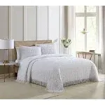 Beatrice Home Fashions Medallion Chenille Bedspread - White - Queen