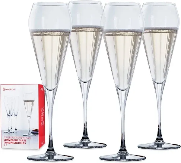 Anniversary Champagne Flutes Set of 4