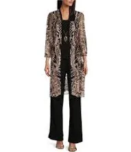 R&M Richards Women's Embellished Sequin Duster Jacket