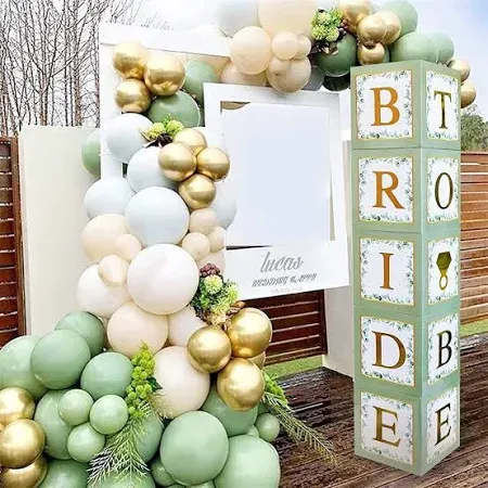 Great Choice Products 101 Pc Greenery Bridal Shower Decorations Balloon Boxes