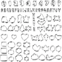 Cookie Cutters Set, 80-Piece — Holiday, Alphabet, Numbers and Everyday Shapes...