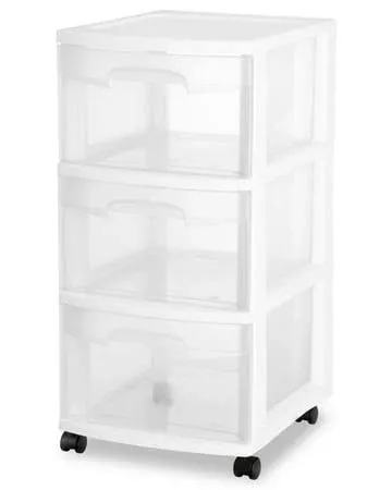 Sterilite 3 Drawer Cart Plastic