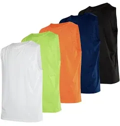 Real Essentials 5 Pack: Boys Dry-Fit Active Athletic Performance Tank Top