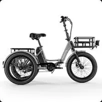 Safe & Sustainable TK1 Folding Electric Trike | Comfortable, Stable Electric Tricycle - Mooncool Slate Gray