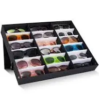 18 Slots Eyeglasses Storage Box Sunglasses Organizer Display Case Glasses Holder