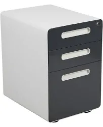 Ergonomic 3-Drawer Mobile Locking Filing Cabinet Storage Organizer