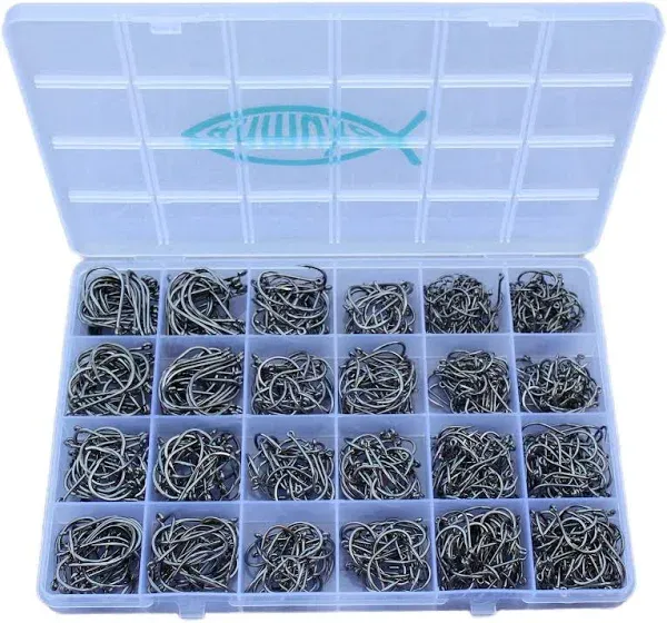 Freshwater Saltwater Bulk Fishing Hooks Set Worm Catfish Hooks Fish Gear Equi...