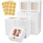 Colovis 30 Pcs White Bakery Boxes with Window