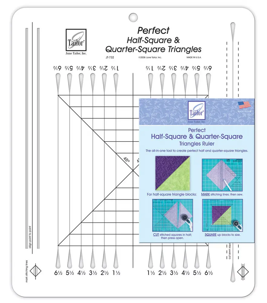 June Tailor Perfect Half Square & Quarter Square Triangles Ruler