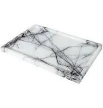 Real Luxurious Natural Marble Vanity Tray Genuine Marble/Stone Storage Tray f...