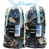 Qingbei Rina Potpourri Bags,Ocean Breeze Scented Potpourri Dried Flower, Summer Bowl Vase Filler, Home Fragrance Sachet Petal,Seashell Beach Coastal Bathroom Decor, 8.4 oz(Turquoise Teal)