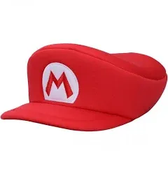 Men's Bros Embroidered Mario M Patch Red Beret Cap