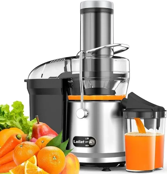 Loilat Juicer Machine, 1200W Juicer with 3" Feed Chute for Whole Fruits and Veg