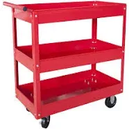  Heavy Duty Utility Cart with 3 Shelf Tiers, 400LBS 3 Shelf Service Cart