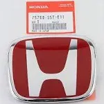 HONDA RED H JDM EMBLEMS 2PCS BADGE  CIVIC 2DR COUPE DX EX LX SI Front &amp; Rear 3M