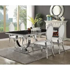 Antoine Chrome 5-Piece Rectangular Dining Set