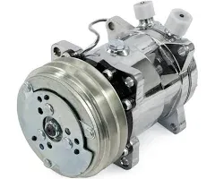 HC5003C A/C Compressor with Silver Clutch (Chromed V-Belt Sanden 508 R134A Type)