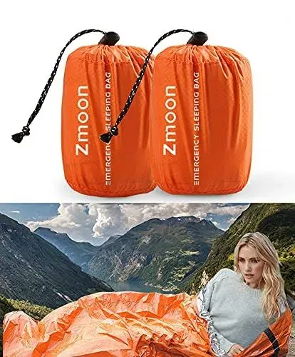 Zmoon Emergency Sleeping Bag 2 Pack Lightweight Survival Sleeping, Activities