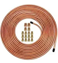 MuHize 25 ft of 3 16 Double Walled Brake Line Tubing Kit Zinc-coated Steel Tube Roll for Fuel Transmission Includes Fittings at MechanicSurplus.com