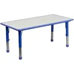 Height Adjustable Rectangular Plastic Activity Table - Blue&Grey