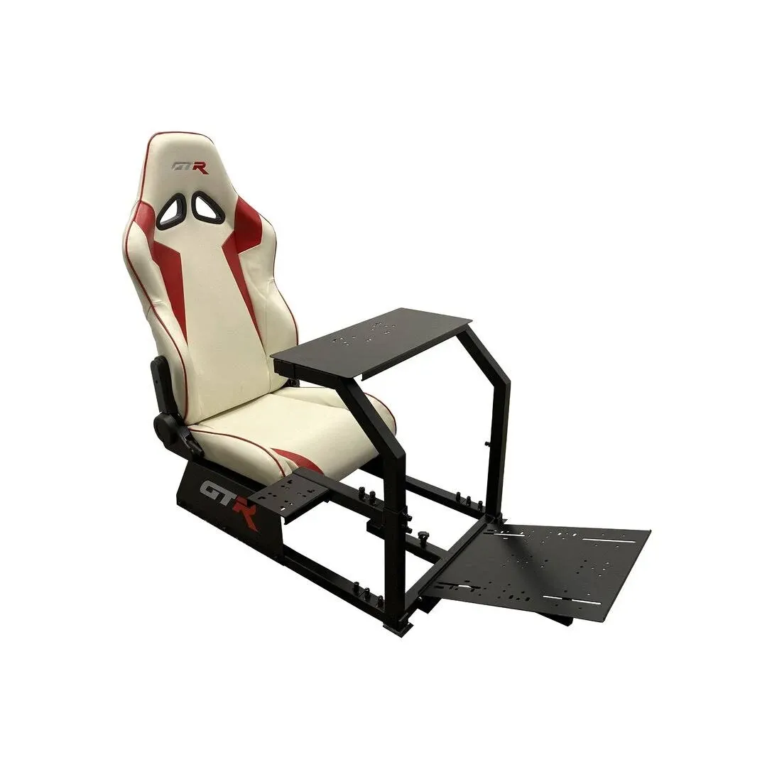 GTR Simulator GTA Model Black Frame White/Red Seat